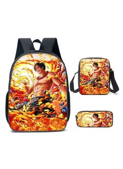 Cartoon anime backpack for primary and secondary school students, large capacity casual lightweight backpack, cartoon shoulder bag, pencil case, pencil case, and pencil case