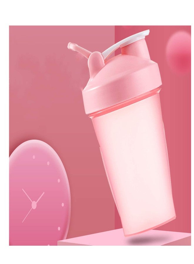 Shaker Bottle Blender w. Classic Loop Top & Stainless Whisk Ball-Perfect for Protein Shakes and Pre Workout (16 Oz-400ML, Pink/Pink Cup) - Image 1