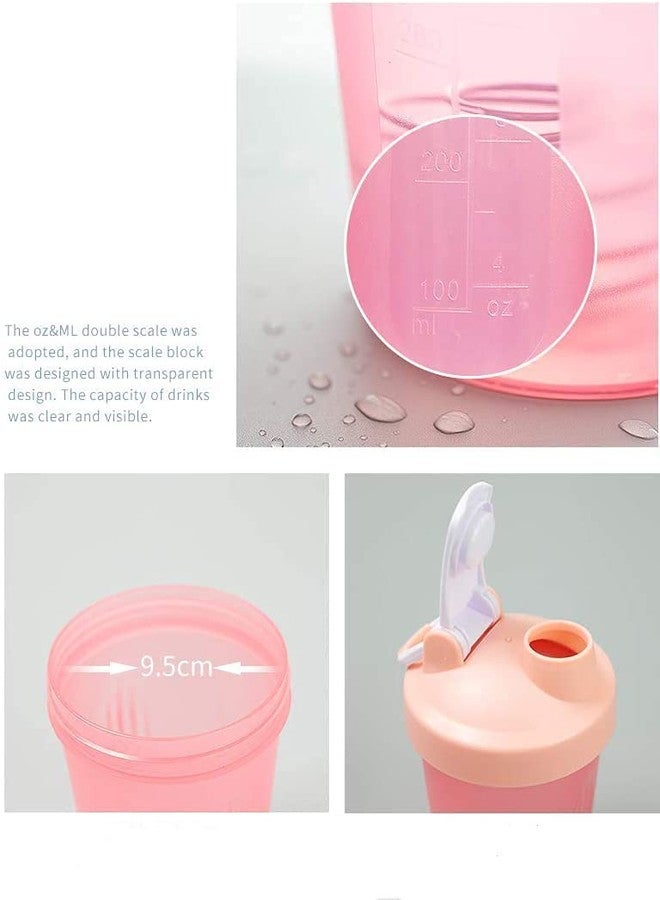 Shaker Bottle Blender w. Classic Loop Top & Stainless Whisk Ball-Perfect for Protein Shakes and Pre Workout (16 Oz-400ML, Pink/Pink Cup) - Image 2