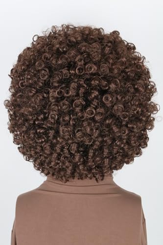 LeMarnia 70s 80s Afro Wigs for Men Dark Brown Short Curly Wigs for Women Halloween Disco Rock Wig Hippie Costume Wig - Image 4
