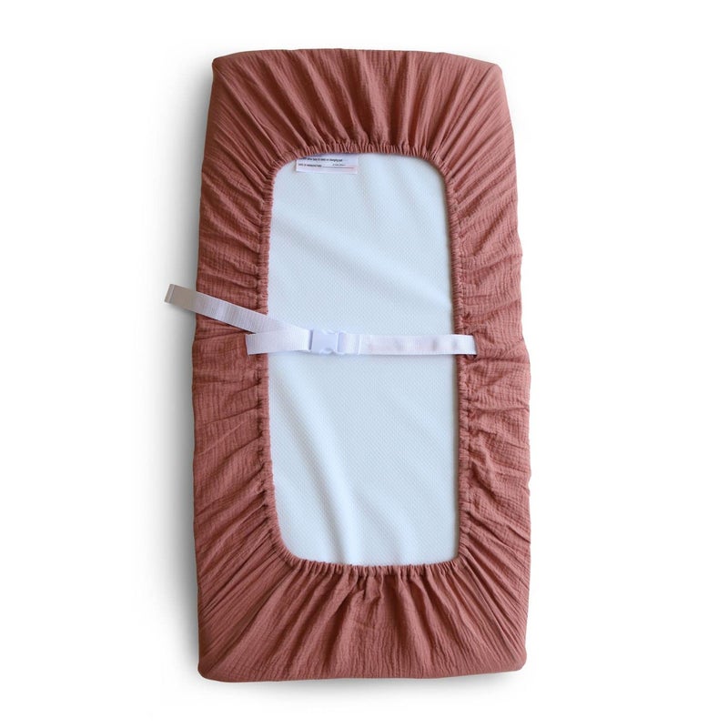 GRSSDER غطاء وسادة تغيير موسي ناعم للغاية | غطاء وسادة تغيير قياسي 72x48x13 سم | قابل للتنفس | حواف مرنة بالكامل | المادة: 100% قطن (أرز) - Image 2