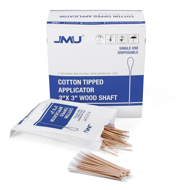 JMU Medical Cotton Swabs, 10000 Pcs Cotton Tipped Applicators 3 Inch, Non-sterile Natural Cotton, 10 Box - Image 2