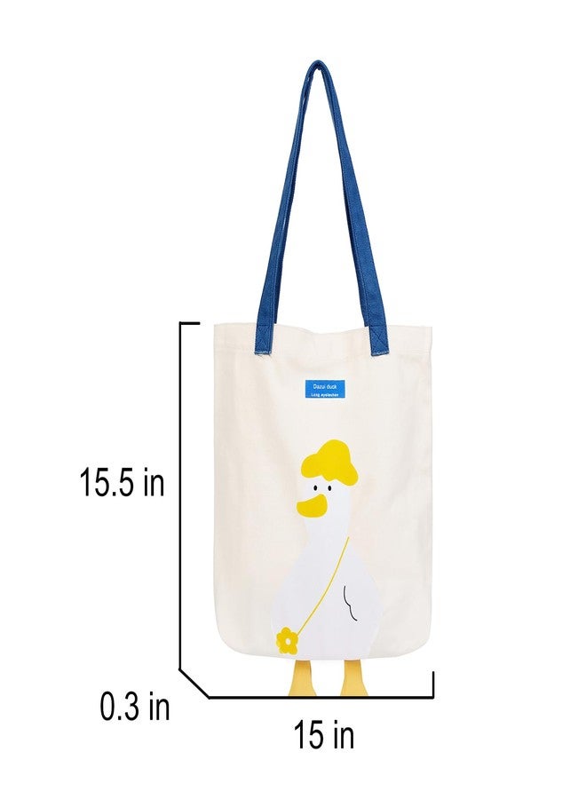 Phaoullzon Cute Canvas Tote Bag - Funny Duck & Goose Hobo Shoulder Crossbody Bag - Image 4