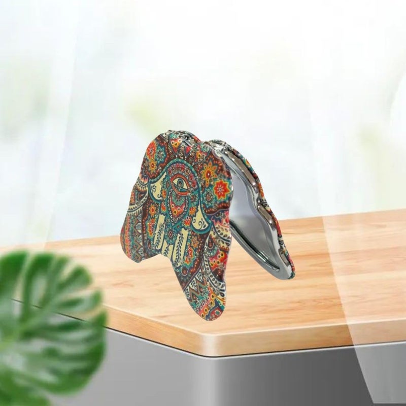 Portable Compact Butterfly Design Metal and Glass Mirror with Stones 2x1 Magnification for Makeup and Bags for Women 8cm x 6 cm  - Image 2