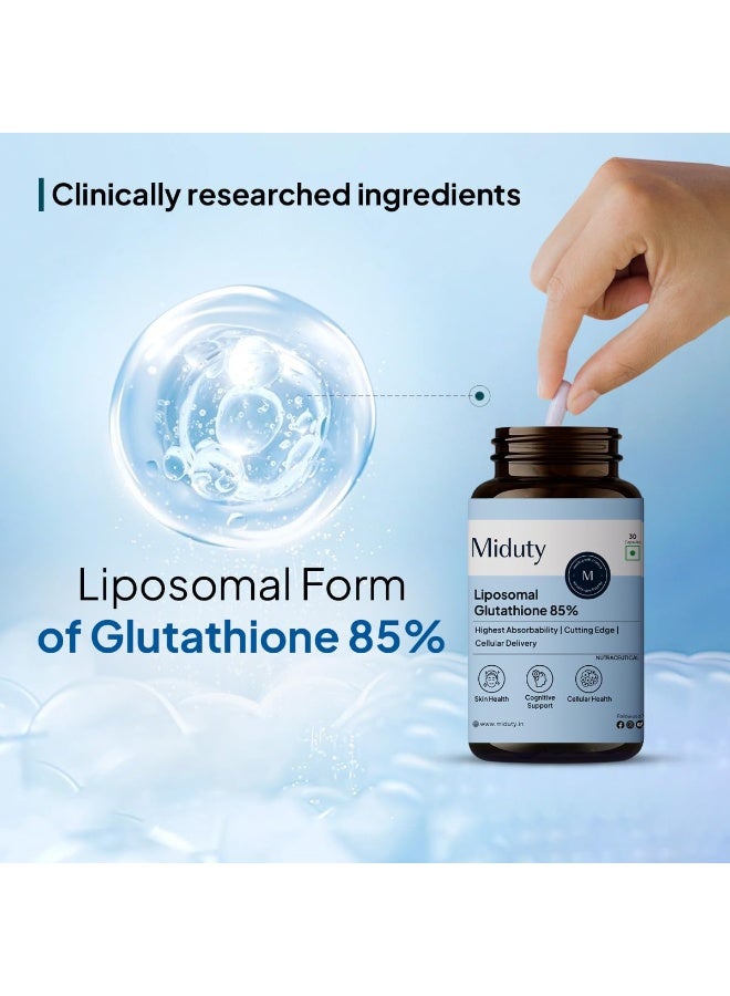 Miduty Liposomal Glutathione 85% 650 mg - 30 Veg Capsules - Image 2