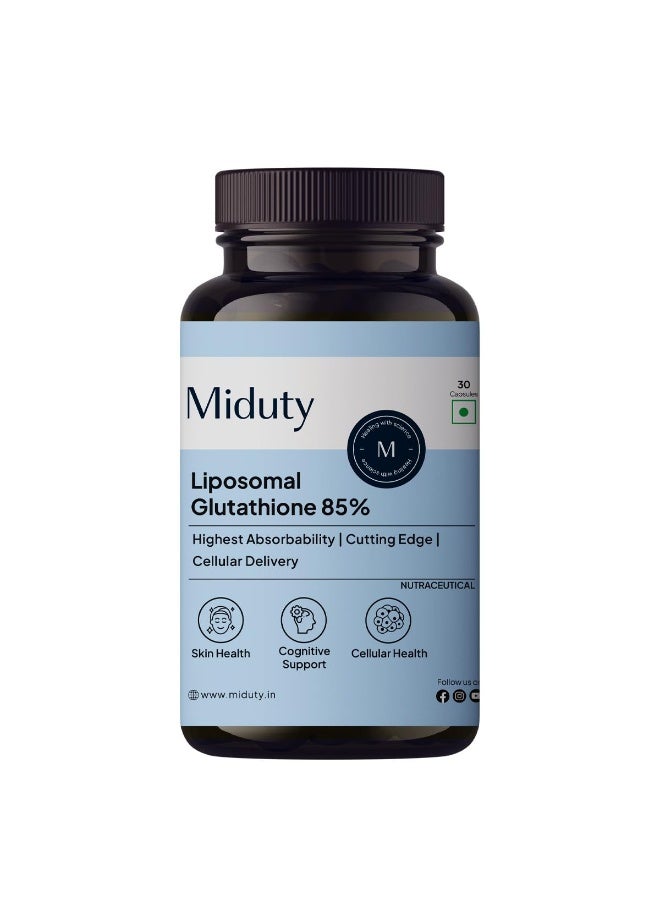 Miduty Liposomal Glutathione 85% 650 mg - 30 Veg Capsules - Image 1