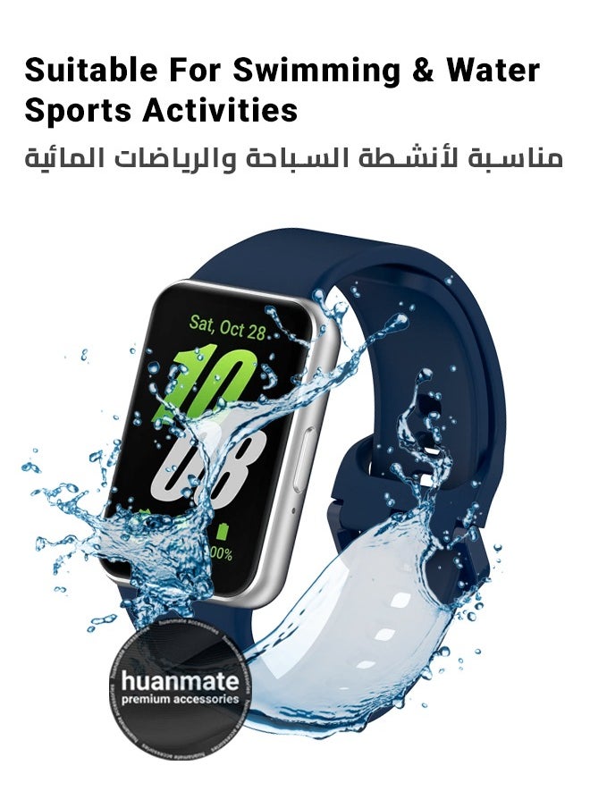 هووانميت - سوار بديل لساعة سامسونج جالكسي فيت 3 - مصنوع من سيليكون ناعم عالي الجودة، خفيف الوزن، أنيق ومتين - سهل التركيب - حزام بديل لساعة سامسونج جالكسي فيت 3 - Image 1