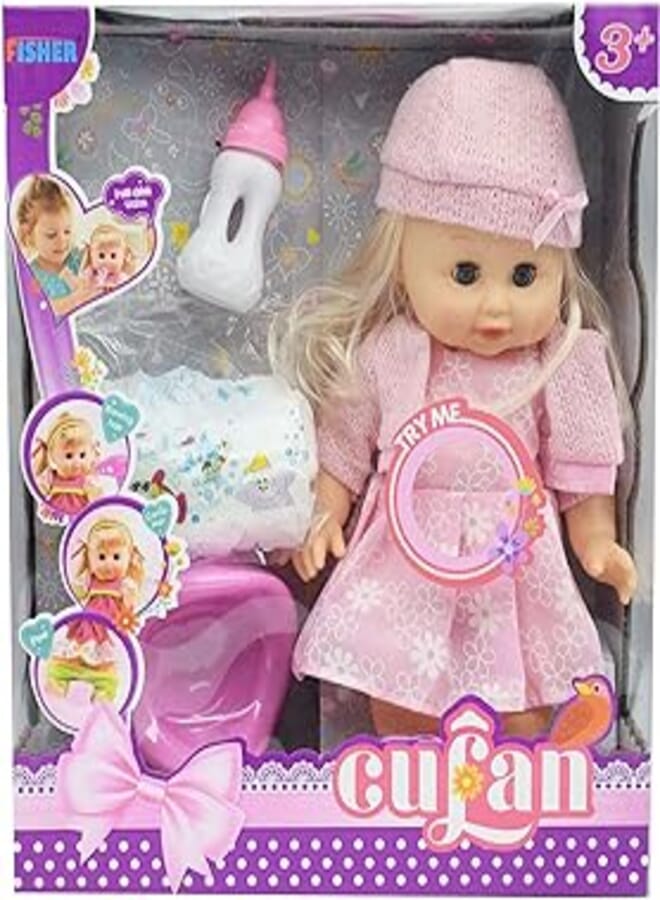 Girly game to teach changing diapers and keeping them with a bottle