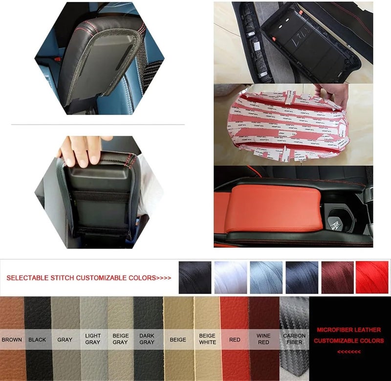 QASULER Microfiber Leather Armrest Cover for Tiguan L - Image 5