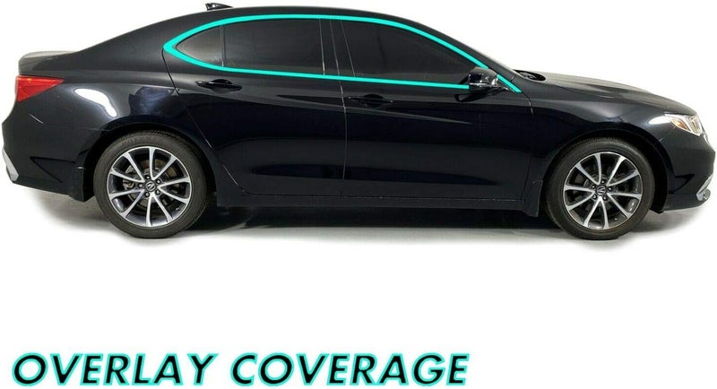 SlickMod Chrome Delete Blackout Vinyl Overlay for 2015-2020 Acura TLX Window Trim (Gloss Black) - Image 2