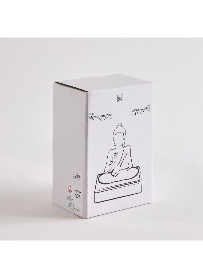 Home Box - Asher Polyresin LED Light on Wooden Base 12 x 9 x 18.5 cm - Image 1