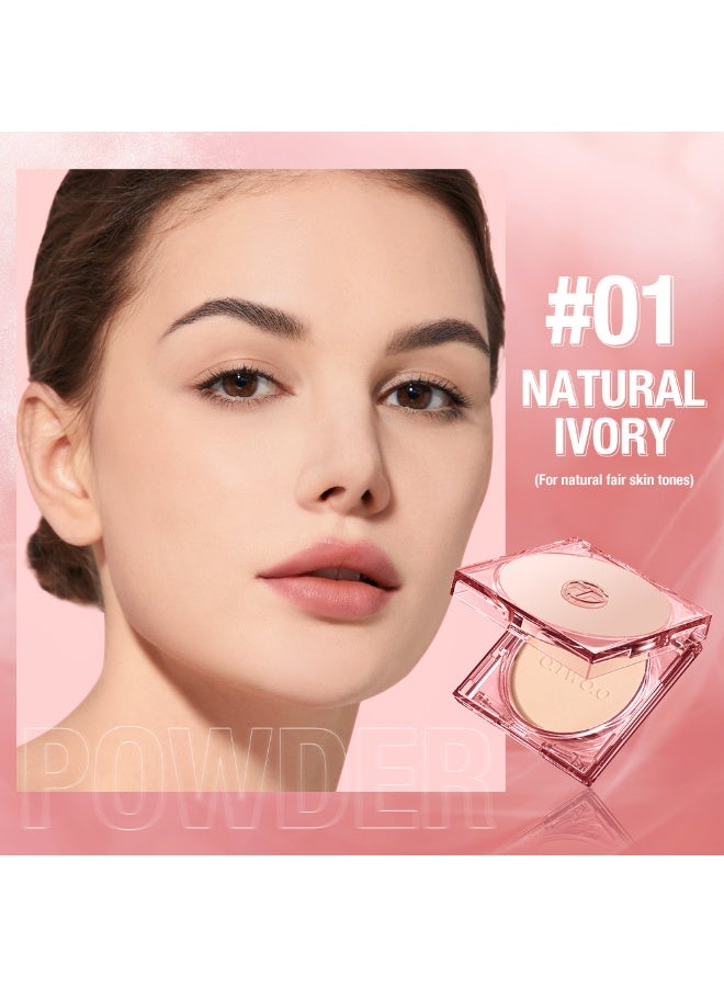 O.TWO.O 3D Soft Focus Face Powder Waterproof Long Lasting Oil Control 24H Natural Skin Tones Anti-Transfer, Non-Absorbent for All Skin Types & Tones, Includes Puff Makeup Powder Foundation Daily Essential - Image 1