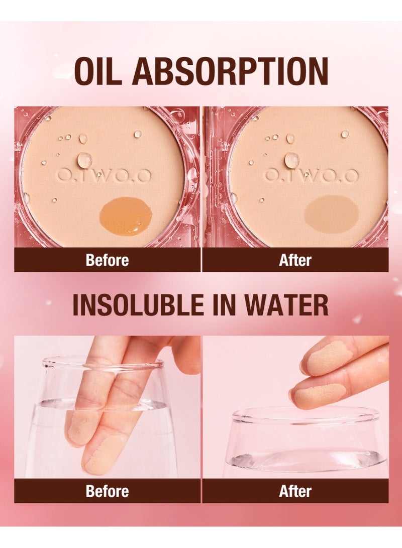O.TWO.O 3D Soft Focus Face Powder Waterproof Long Lasting Oil Control 24H Natural Skin Tones Anti-Transfer, Non-Absorbent for All Skin Types & Tones, Includes Puff Makeup Powder Foundation Daily Essential - Image 2