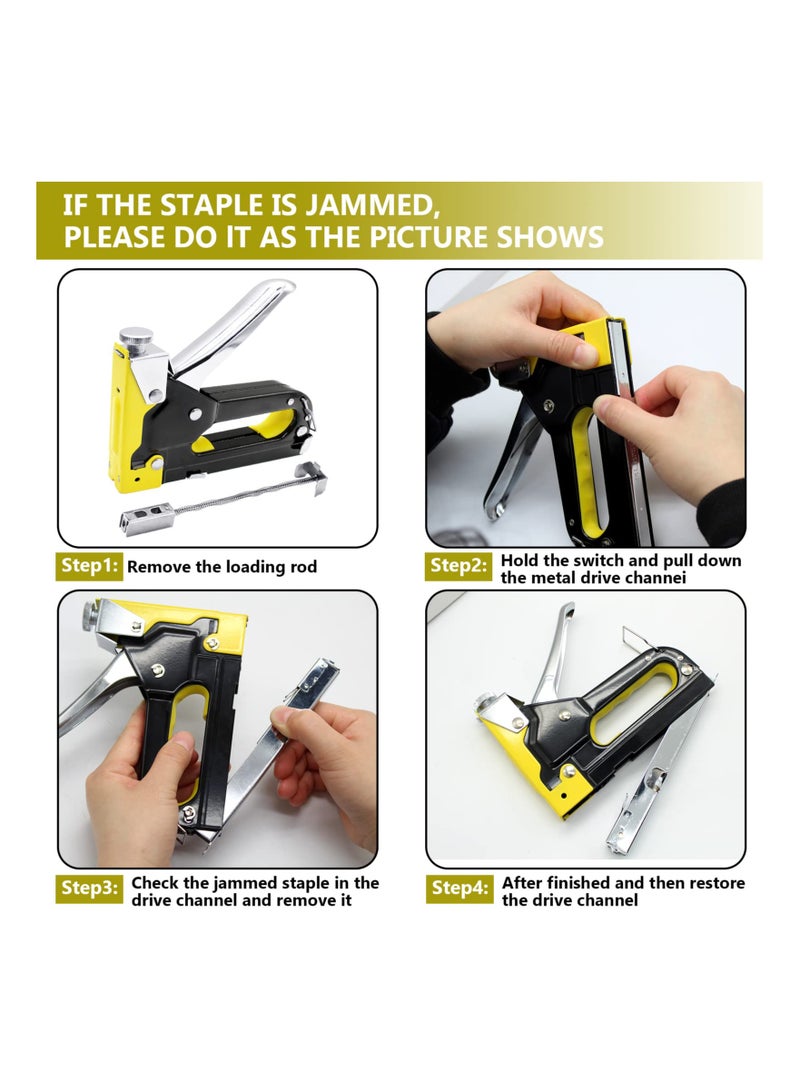 SOLARAE Staple Gun, Heavy Duty Staple Gun Kit, with Staple Remover Set, 3-in-1 Tacker Gun, 3-Way Hand Nail Gun with 900PCS Staples for Upholstery, Fixing Material, Decoration, Carpentry, Furniture - Image 2