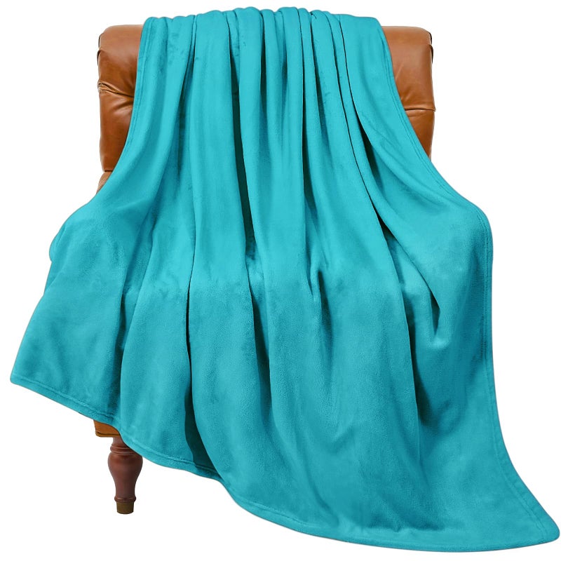BEDELITE Fleece Blanket Teal Throw Blanket for Couch & Bed  Luxury Plush Cozy Fuzzy Blanket 50"" x 60""  Super Soft Warm Lightweight Throw Blanket for Travel Camping - Image 1
