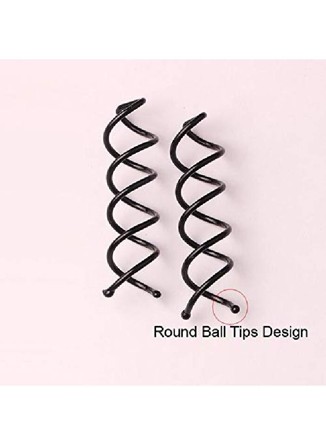 lasenersm 20 قطعة دبابيس شعر حلزونية بسيطة أنماط دبابيس شعر حلزونية دبابيس شعر لزفاف كعكة الشعر دبابيس دوارة تصميم رؤوس كروية دبابيس شعر حلزونية عصا كعكة اختيار للنساء والفتيات أسلوب شعر DIY فضي - Image 5