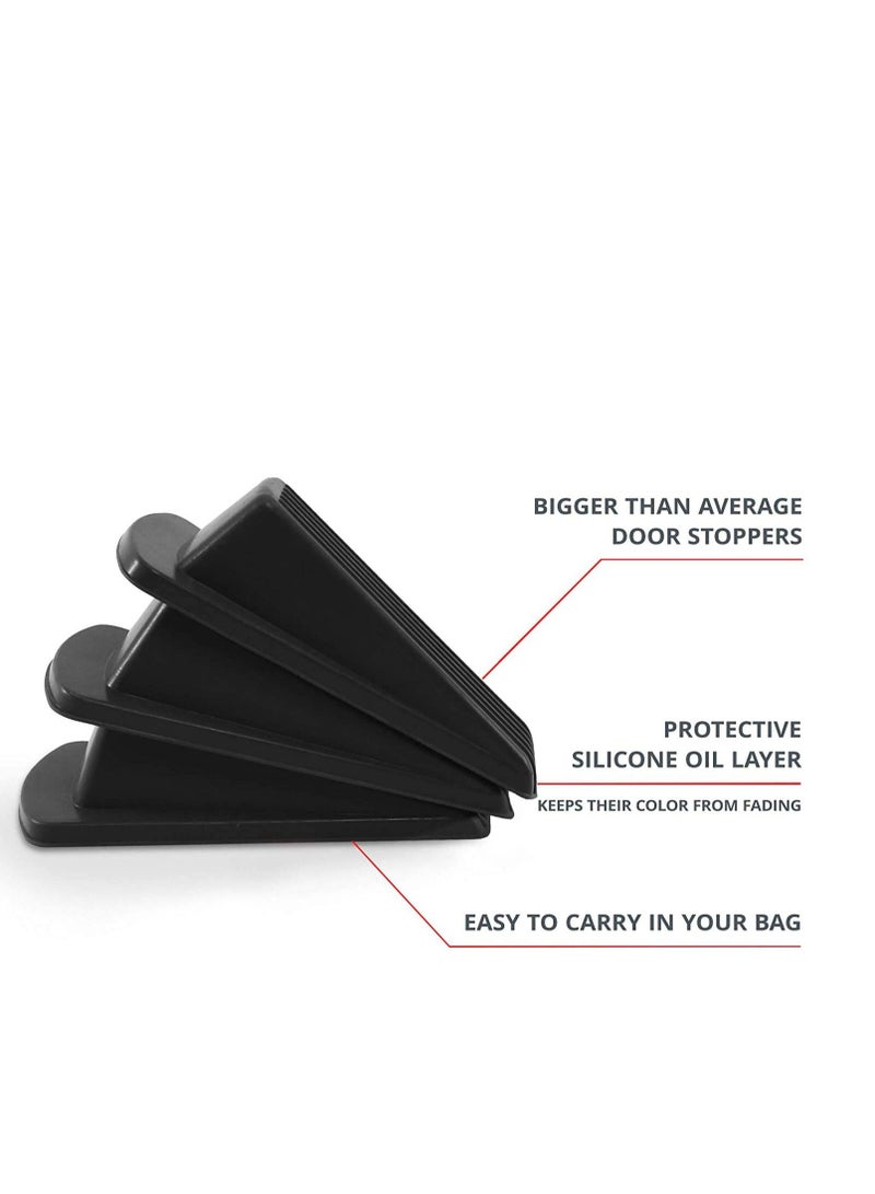 Y&D Door Stopper Set Pack of 4 Large Wedge Multi Surface Design to Sliding or Marking Floors Blocker for Hotel Home Office  - Image 2