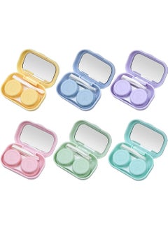 Generic 6 Pack Contact Lens Case with Mirror, Portable Storage Box & Tweezers, Includes L & R Caps for Easy Use  - Image 1