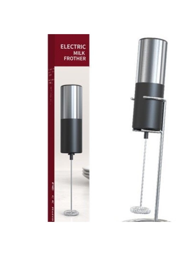 Coffee Mixer Handheld Electric Milk Frother High-end Stainless Steel Milk Frother Multifunctional Egg Beater-Color:Stainless Steel Milk Frother With Iron Frame - Image 1