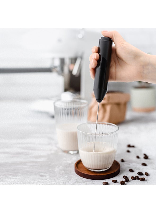 Coffee Mixer Handheld Electric Milk Frother High-end Stainless Steel Milk Frother Multifunctional Egg Beater-Color:Stainless Steel Milk Frother With Iron Frame - Image 3