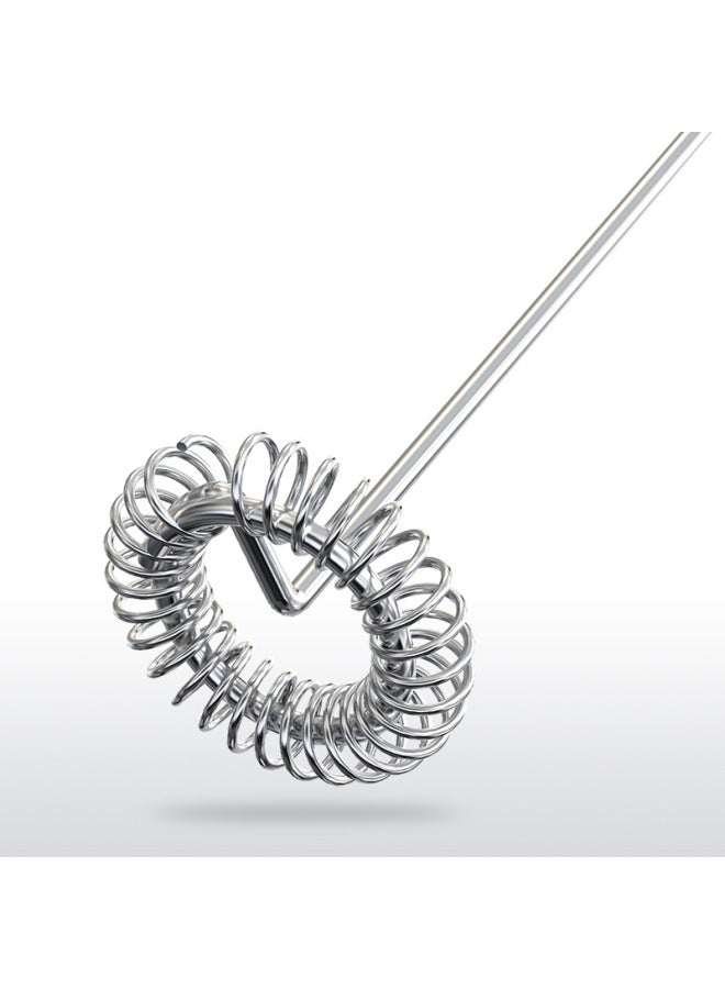 Coffee Mixer Handheld Electric Milk Frother High-end Stainless Steel Milk Frother Multifunctional Egg Beater-Color:Stainless Steel Milk Frother With Iron Frame - Image 4