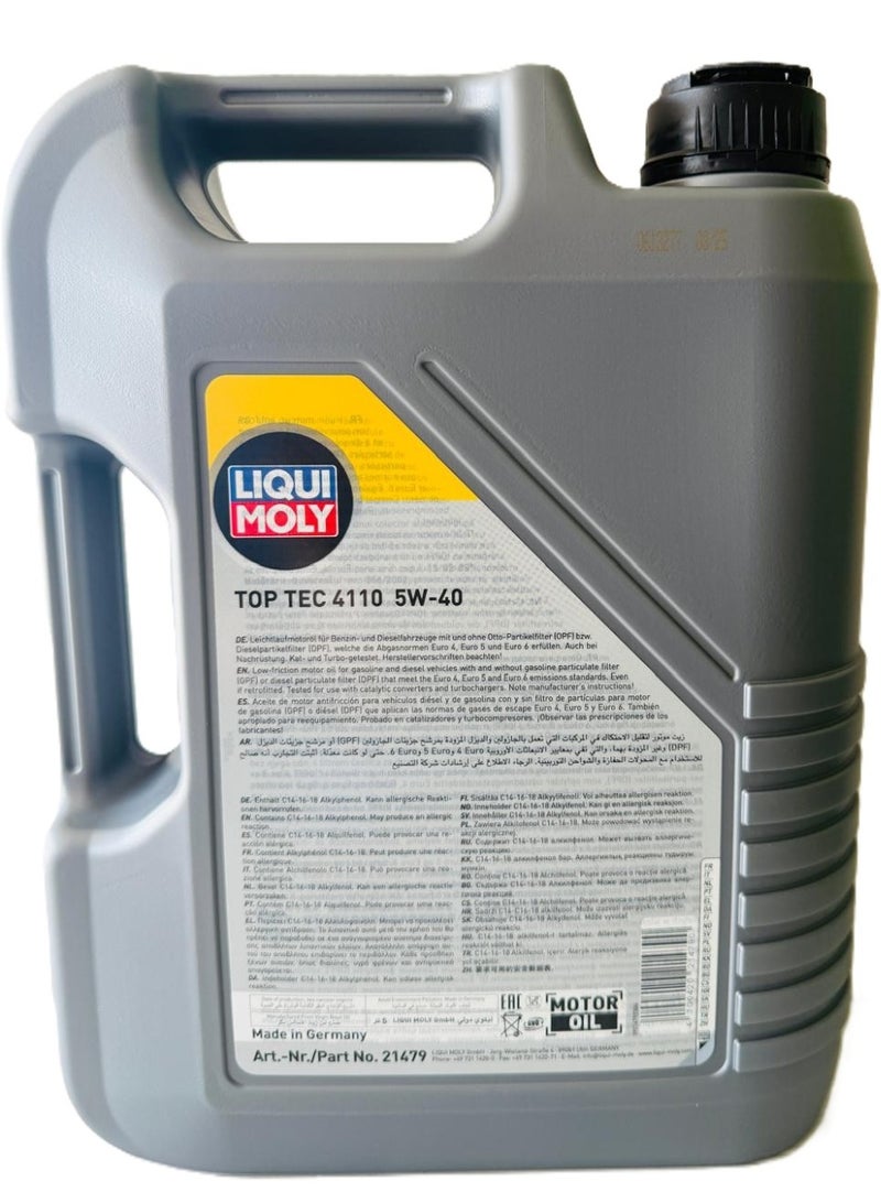 ليكوي مولي زيت محرك اصطناعي 5W40 توب تيك 4110، سعة 5 لترات - Image 2