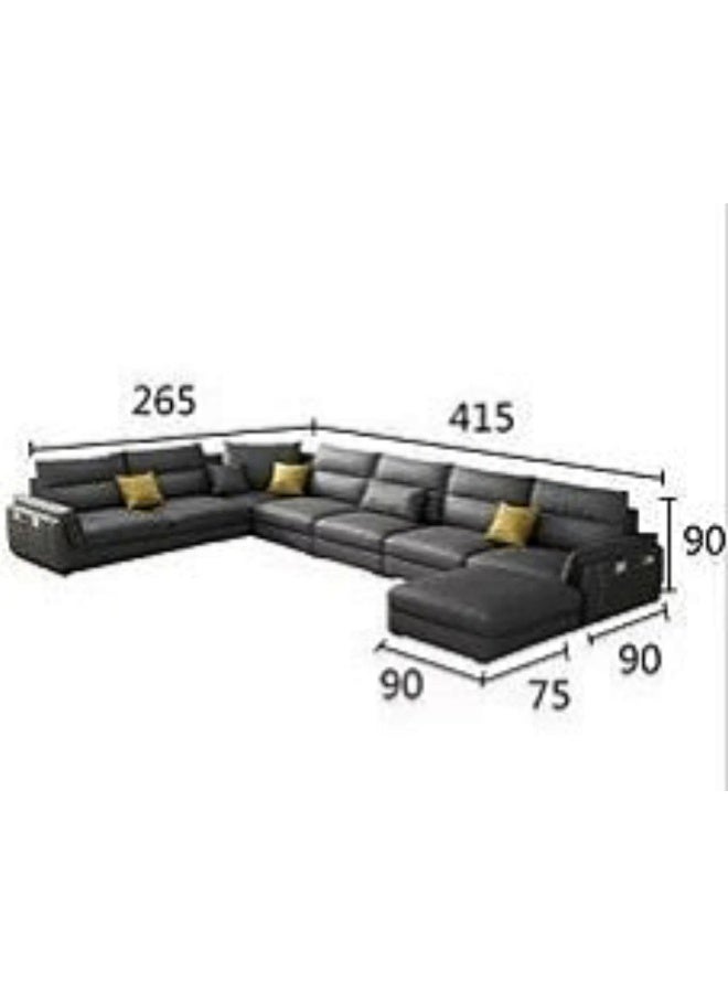 Zayn comforts Modern Chic 7-Seater U-Shaped Sofa with Fluff-Infused Dacron Cushions (Left) - Image 2