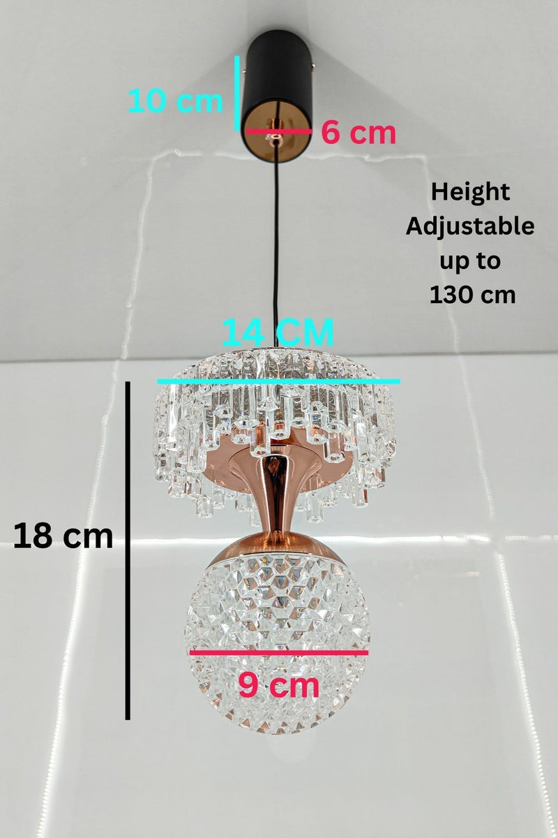 swanart Sparkling Crystal Pendant Light - Modern Glam Ceiling Fixture with Dimmable LED Bulb for Dining Room, Bedroom & Living Room - Image 2