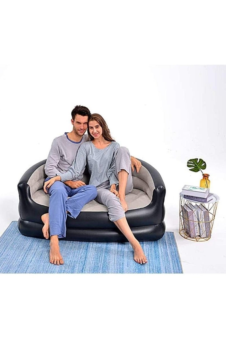 FEND Portable Inflatable Double Sofa Two-Seater Lounge Chair with Air Pumb for Indoor living and Outdoor Camping Coffee - Image 4