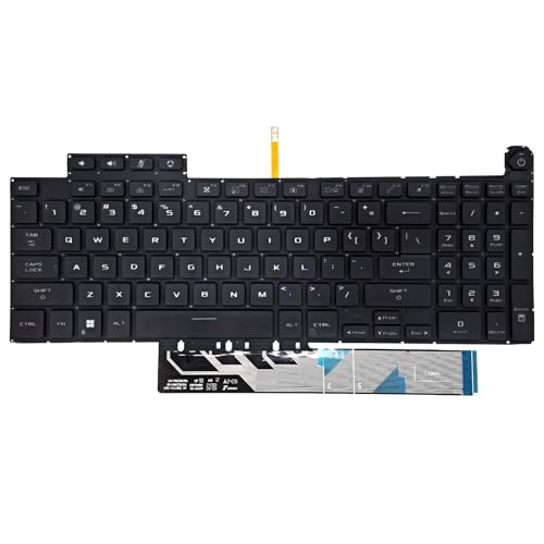 WWGTMC Replacement Keyboard for Asus TUF Gaming F15 A15 FX507 FX507Z FA507 FA507R F17 A17 FX517 FX517Z FX707 FX707Z FA707 FA707R Series Laptop with Backlit Keyboard US Layout (Black)