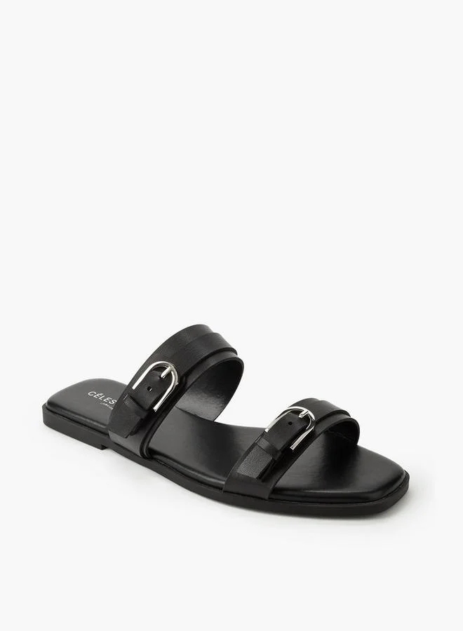 Celeste BLACK Women Slip-On Sandals for Women | Best Price UAE