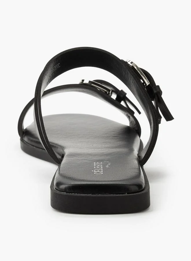 Celeste BLACK Women Slip-On Sandals for Women | Best Price UAE