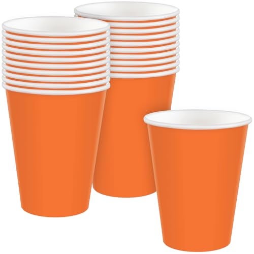 Amscan Vibrant Orange Peel Paper Cups (Pack of 20) - 9 oz. - Perfect for Parties, Gatherings, Picnics & Home Use - Image 5