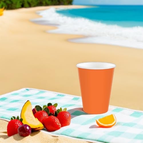 Amscan Vibrant Orange Peel Paper Cups (Pack of 20) - 9 oz. - Perfect for Parties, Gatherings, Picnics & Home Use - Image 3
