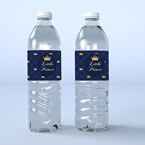None/Brand 24 Royal Prince Baby Shower Water Bottle Labels for Boy Royal Decorations Party Supplies. (8.5x2 inches) - Image 4