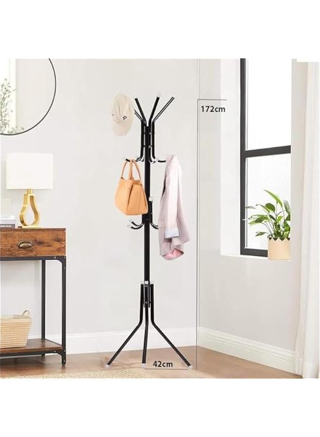 Beauenty Metal Coat Rack with 12 Hooks for Handbags, Jackets, Purse, Umbrella (Black)  - Image 3