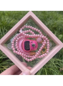 Generic Handmade Digital Glass Counter 99 Rosary With Rosary Case Case Islamic Rosary "Pink"  - Image 1