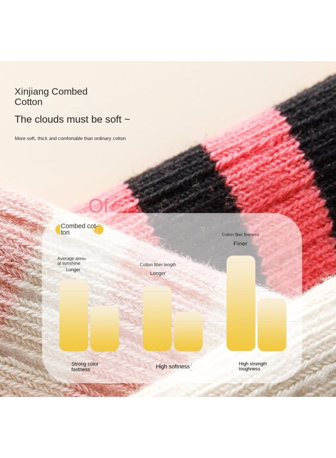 مكد 【colorful Stripes】5-pack جوارب منتصف الساق للأطفال، جوارب الربيع/الصيف للفتيات، جوارب خريف/شتاء كلاسيكية متعددة الاستخدام للأطفال الرضع - Image 4