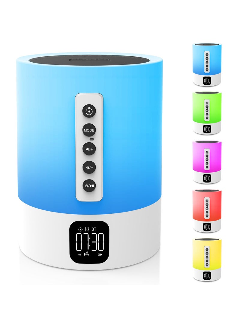 Excefore Night Light Bluetooth Speaker, 48 Colours Changing Touch Control Bedside Lamp, Dimmable, White Noise, Multi-Color Changing Bedside Lamp, with Sound Machine, Gifts for Teen and Adult - Image 1