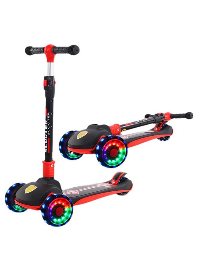 HaveDream Children's Scooter, Foldable Scooter - With Flashing Leather (Black) Suitable For Height 90-120cm - Image 2