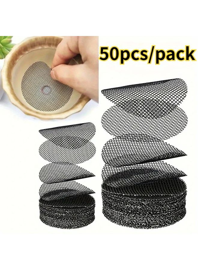 50 Pcs Round Drainage Hole Screens For Plant Pots Prevent Soil Loss