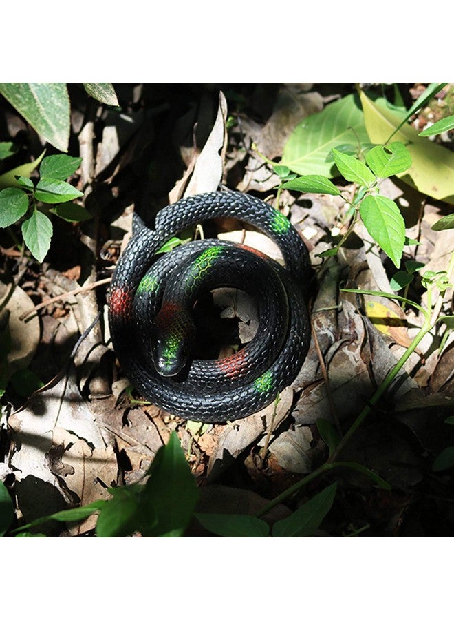 Homdipoo Realistic Fake Rubber Toy Snake Black Fake Snakes That Look Real Prank Stuff Cobra Snake 27 Inch Long (Black) - Image 4