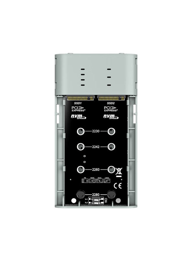 Maiwo Kr Hard Drive Enclosure, M.2 Nvme Disk Array Case, Dual-bay Hard Drive Cage With Raid Support, Compatible With Laptops And Apple 16-inch External 20gbps Read-only Box - Image 4