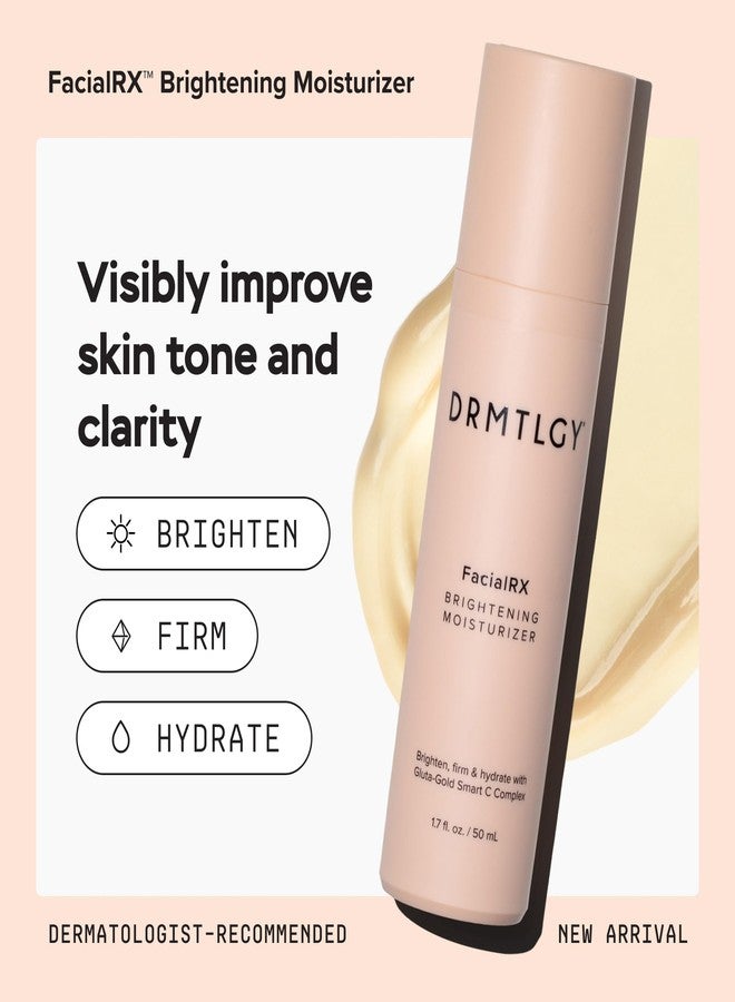 درمتلجي كريم مرطب ومفتح للبشرة من DRMTLGY FacialRX مع مركب جلوتا-جولد سمارت سي™، كريم مرطب للوجه لعلاج البقع الداكنة، وتوحيد لون البشرة، وشدها، 50 مل / 1.7 أونصة - Image 2