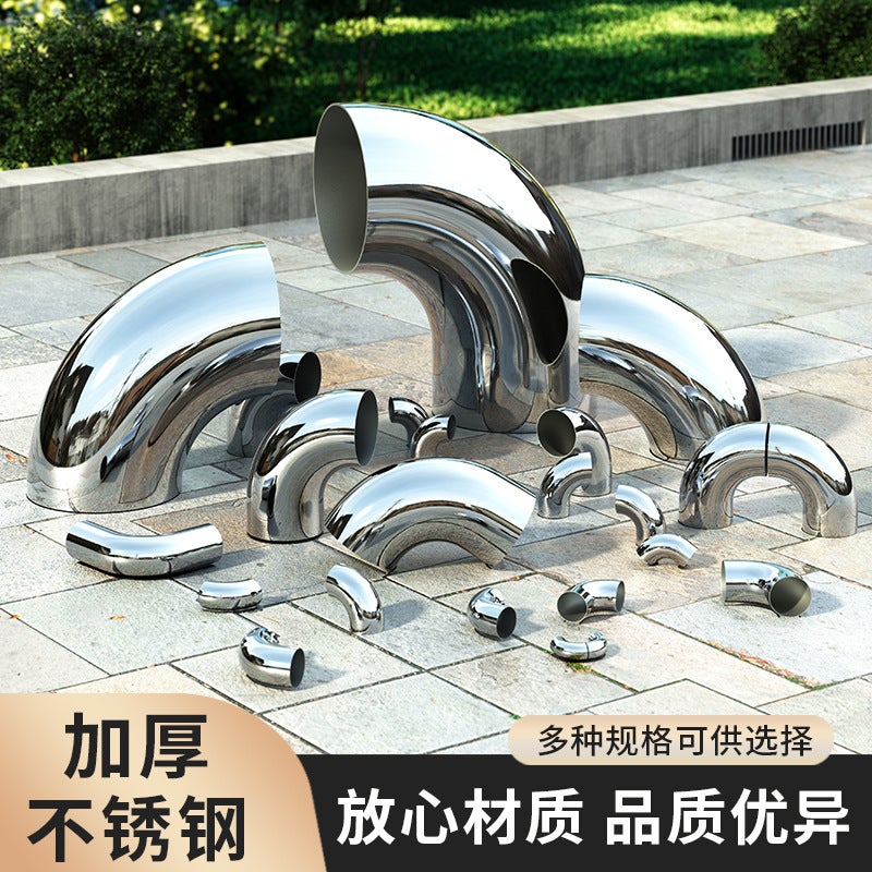 201 Stainless Steel Elbow 45 Degree 90 Degree Elbow Decorative Welding Stamping Elbow Car Stair Handrail Elbow - Image 2