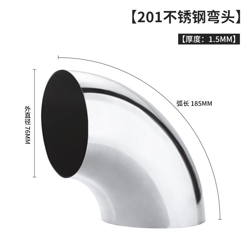 201 Stainless Steel Elbow 45 Degree 90 Degree Elbow Decorative Welding Stamping Elbow Car Stair Handrail Elbow - Image 1