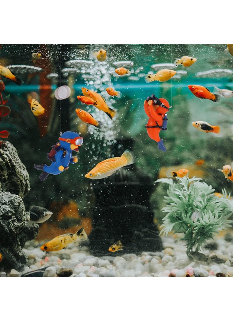 Mumoo Bear 2 Pcs Fish Tank Decorations Mini Aquarium Decorations Floating Cute Diver Figurines with Water Balloons For Aquarium Fish Tank Accessories Next step: Improve listing quality - Image 2