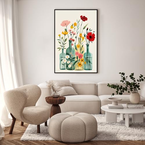 GEEHEIY Framed Paint by Numbers Kit for Adults Beginner & Kids Ages 8-12, Flowers Easy Paint by Number Kits Framed, DIY Acrylic Oil Painting by Numbers with Frame for Gift Home Decor 8 x 12 inch - Image 2