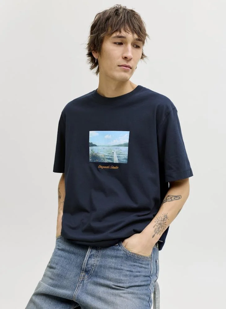 JACK & JONES  Graphic Crew Neck T-Shirt for Men | Best Price UAE