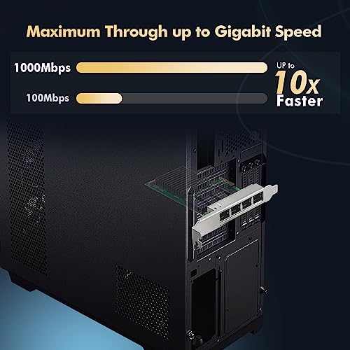 Binardat 4 Port Gigabit PCIe Network Adapter, Realtek RT8111H Controller 1000/100Mbps Binardat Ethernet LAN NIC Card for Windows/Linux/Mac - Image 3
